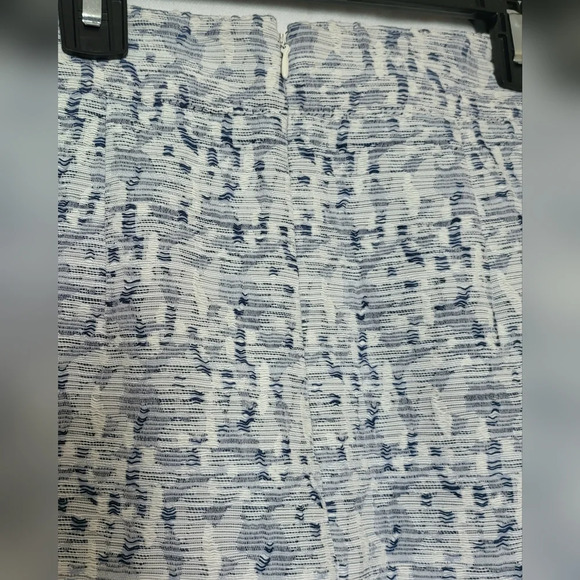 Loft Blue & White Tweed Woven Textured Pockets Back Zip Preppy Mini Skirt 6 New‎ - Picture 7 of 8